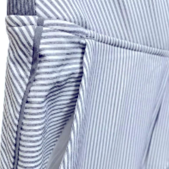 ATHLETA Brooklyn Mid Rise Striped City Joggers, Zip Pocket, gray and Cream - Picture 4 of 5